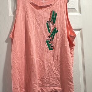 Nike Women's Coral Tank Top with Green Logo
